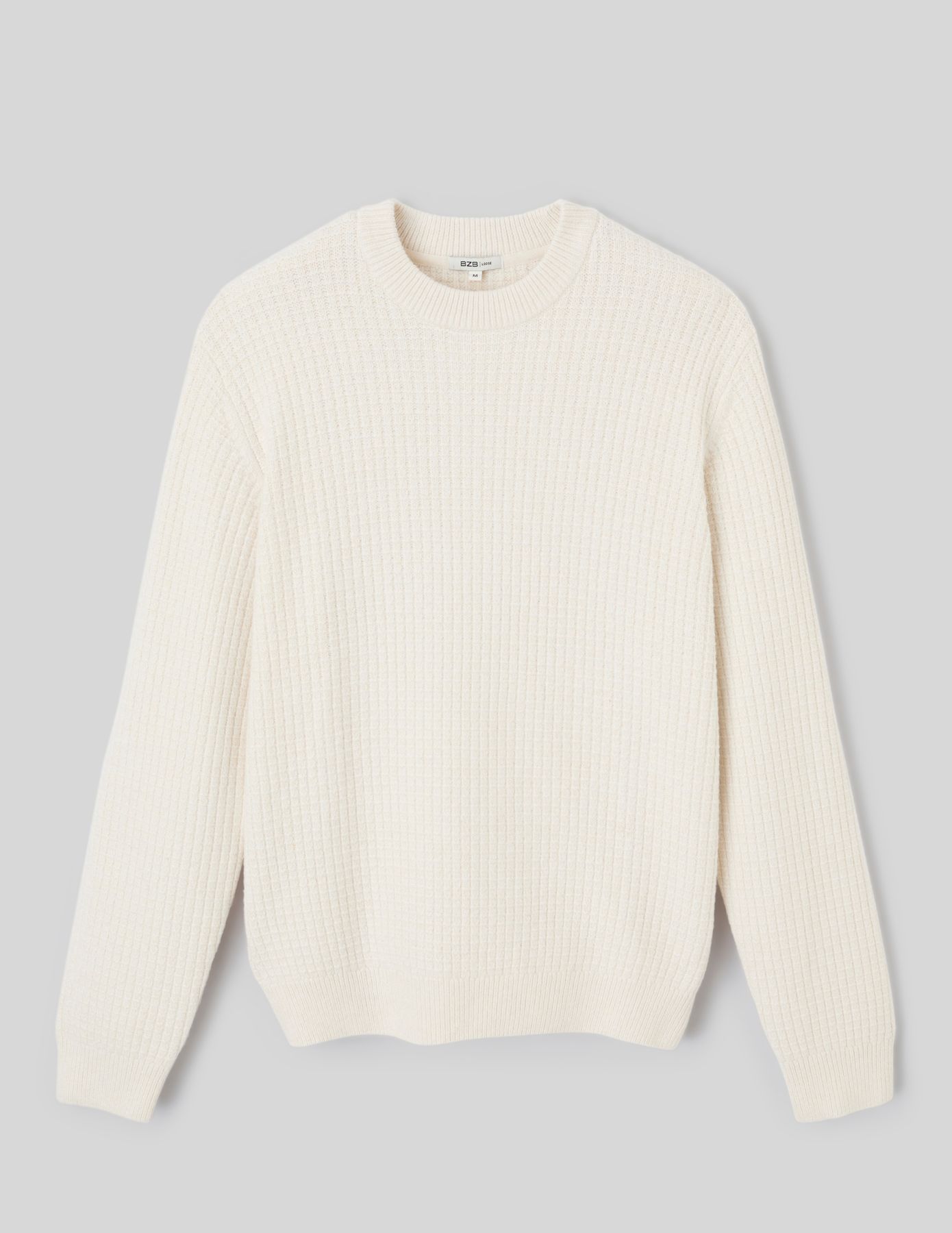 Pull maille gaufr&eacute;e