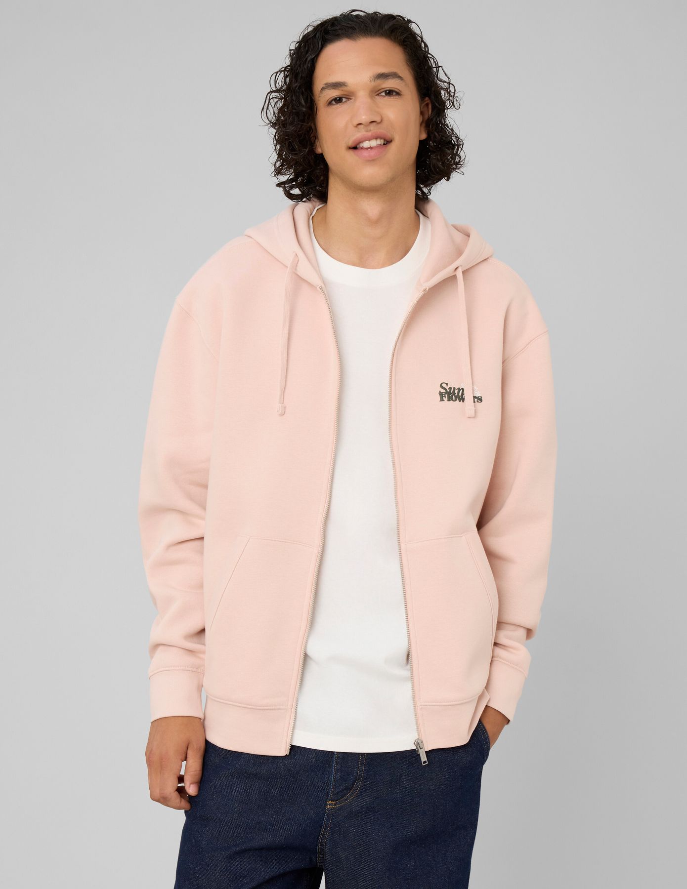 Sweat zipp&eacute; imprim&eacute; devant/dos