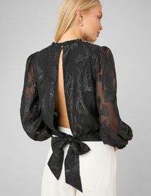 Blouse f&ecirc;te jacquard nou&eacute;e