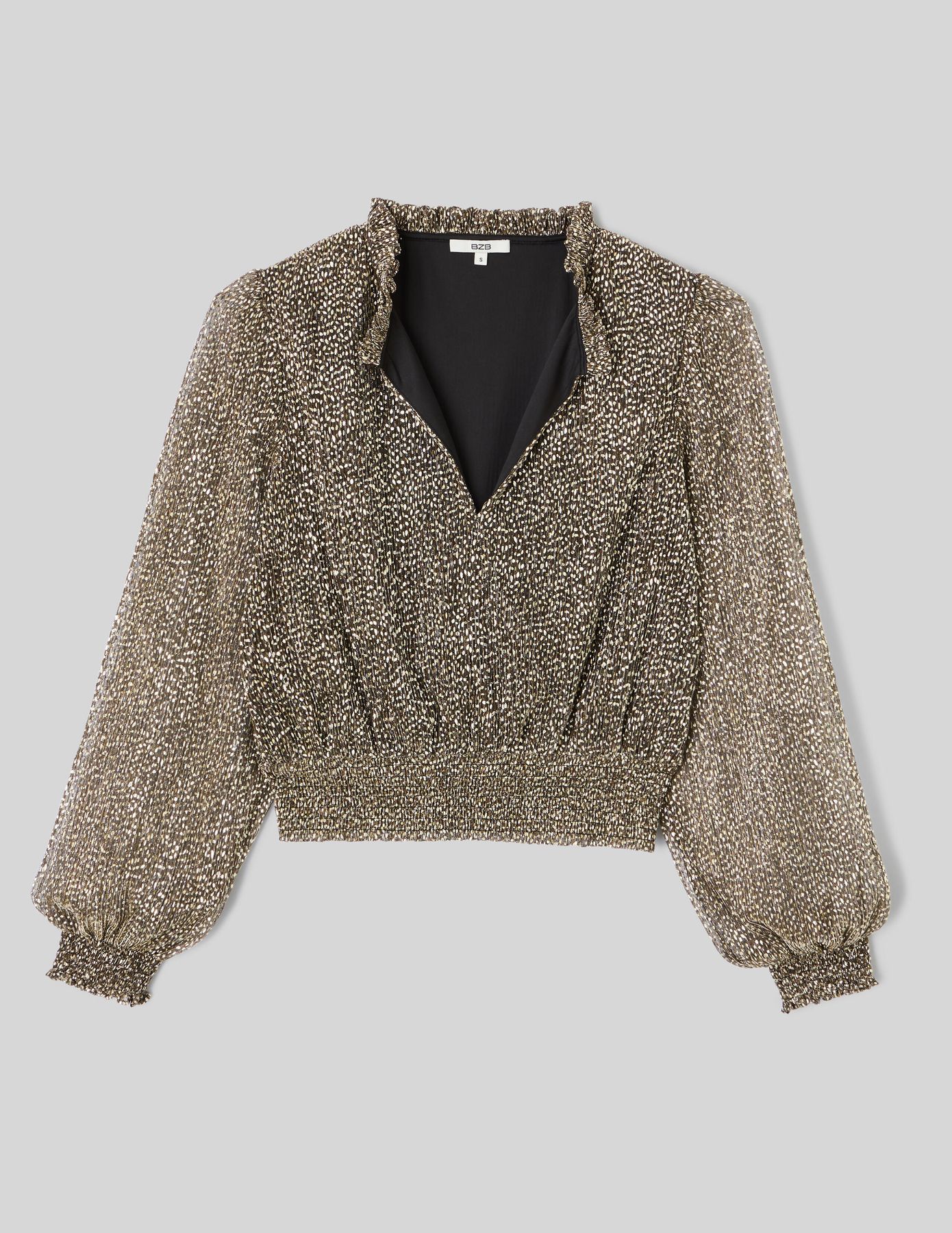 Blouse plissée pailletée