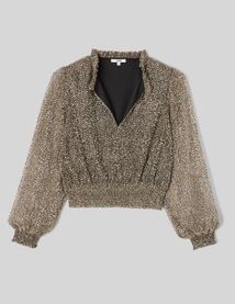 Blouse plissée pailletée