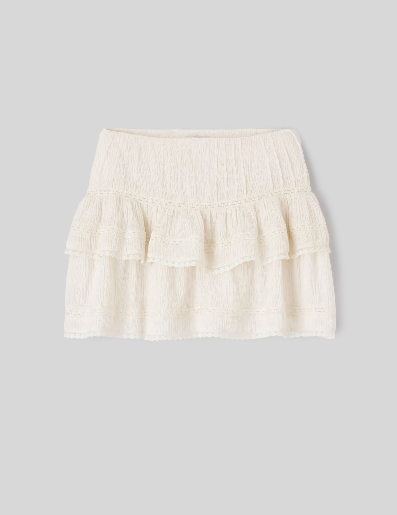 Jupe courte &agrave; volants