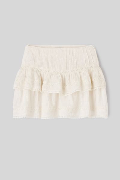 Jupe courte &agrave; volants