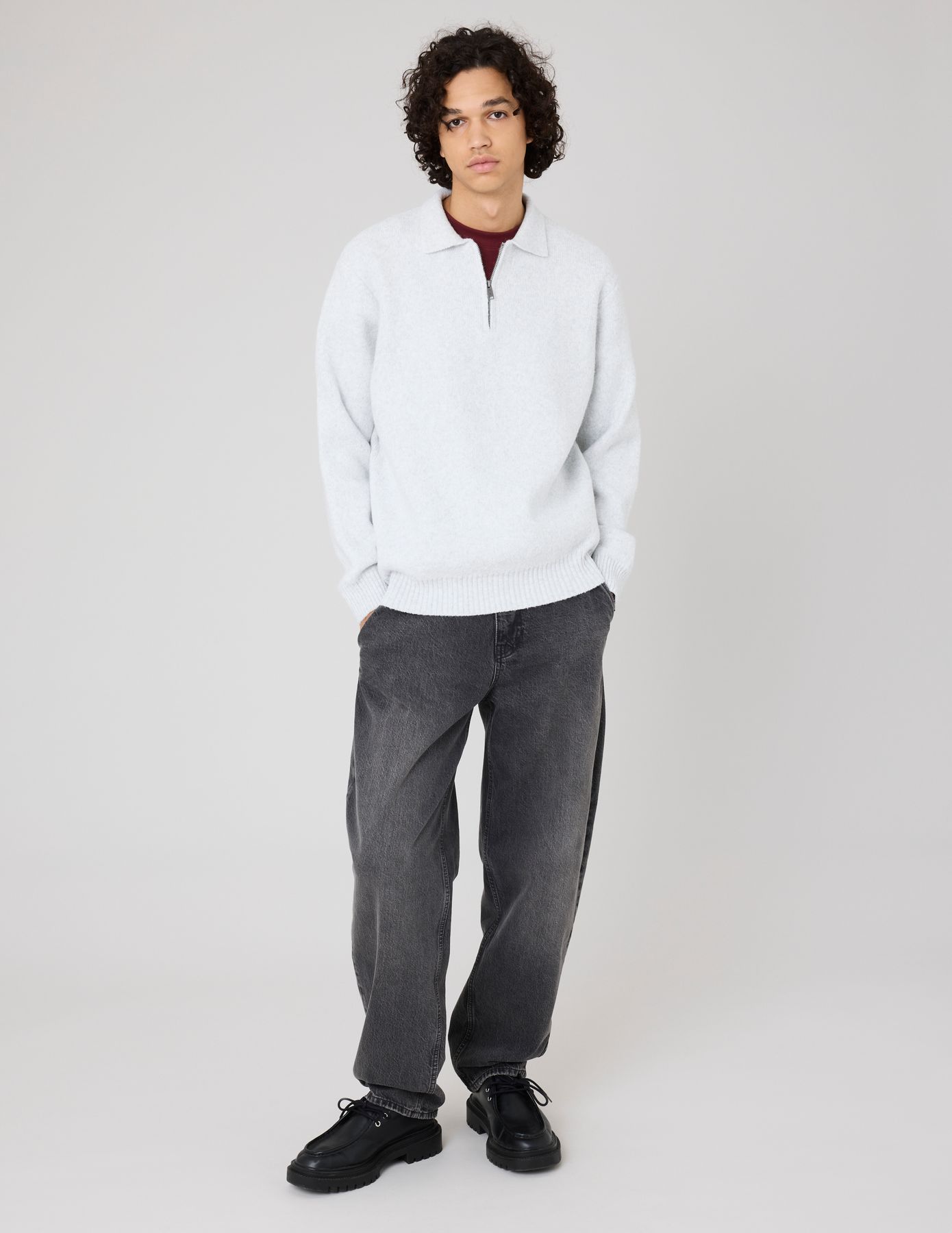 Pull col polo zippé