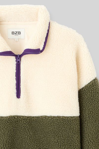 Sweat en sherpa colorblock