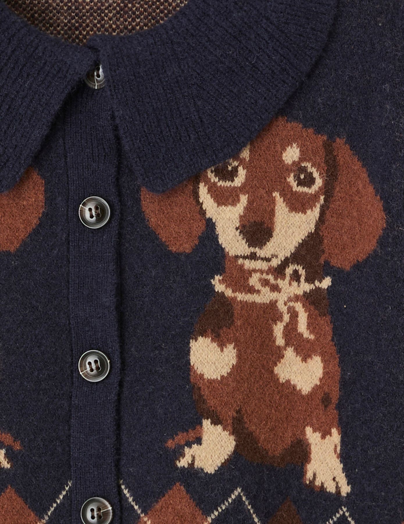 Cardigan jacquard boutonn&eacute;