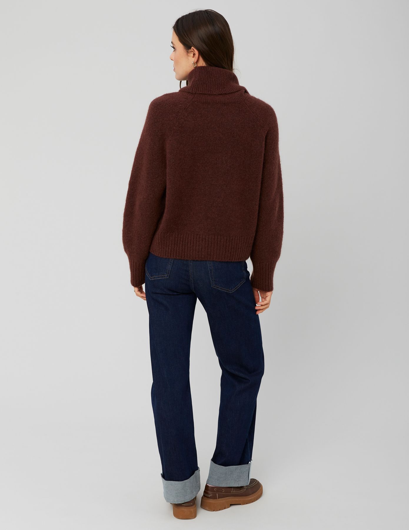 Pull maxi col roulé premium