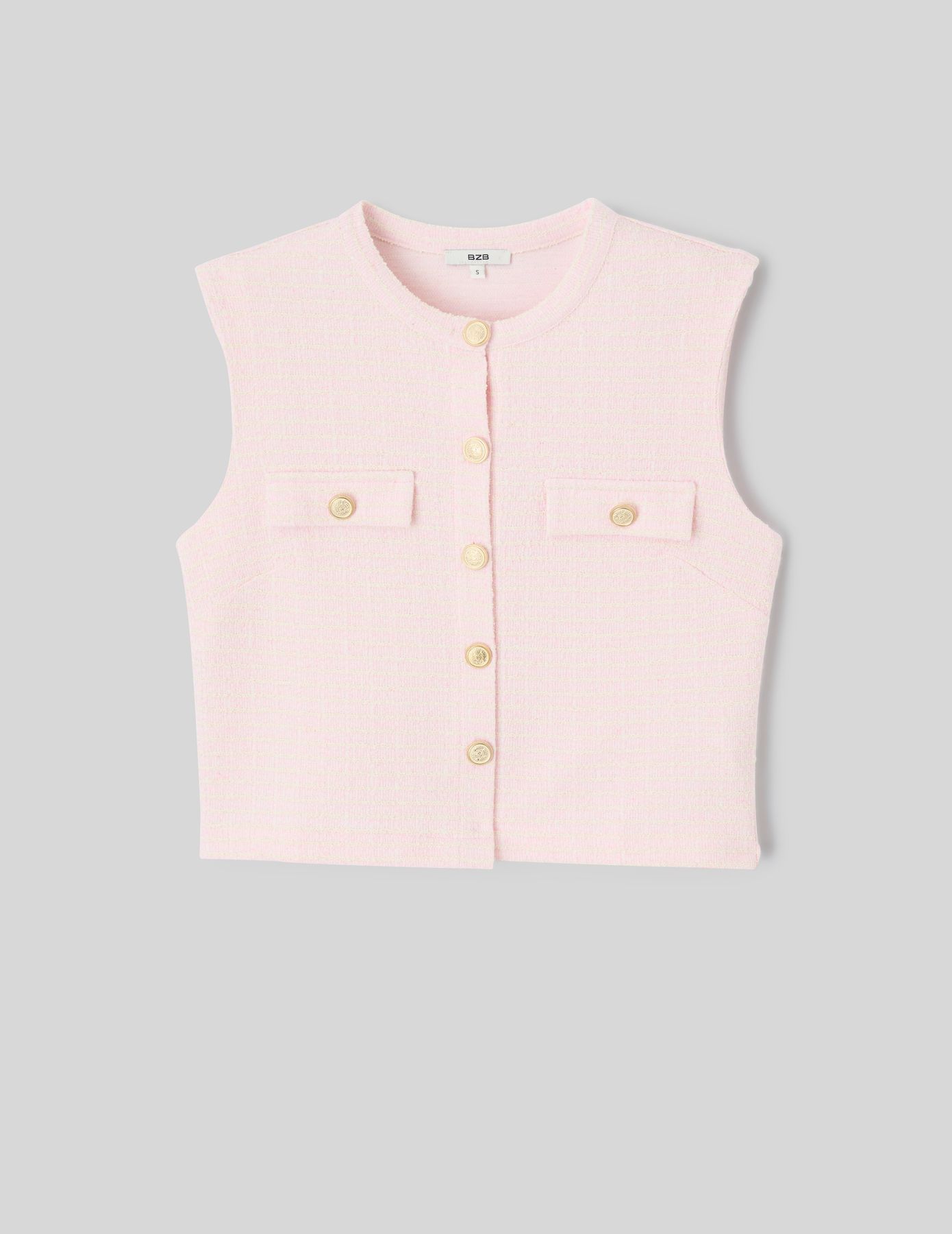 Top sans manches en tweed