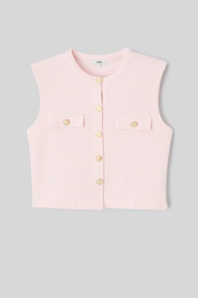 Top sans manches en tweed