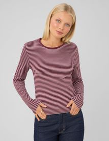 T-shirt ray&eacute; manches longues