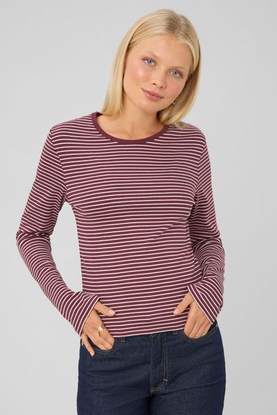 T-shirt ray&eacute; manches longues