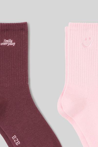 Lot de 2 paires de chaussettes bord&eacute;es