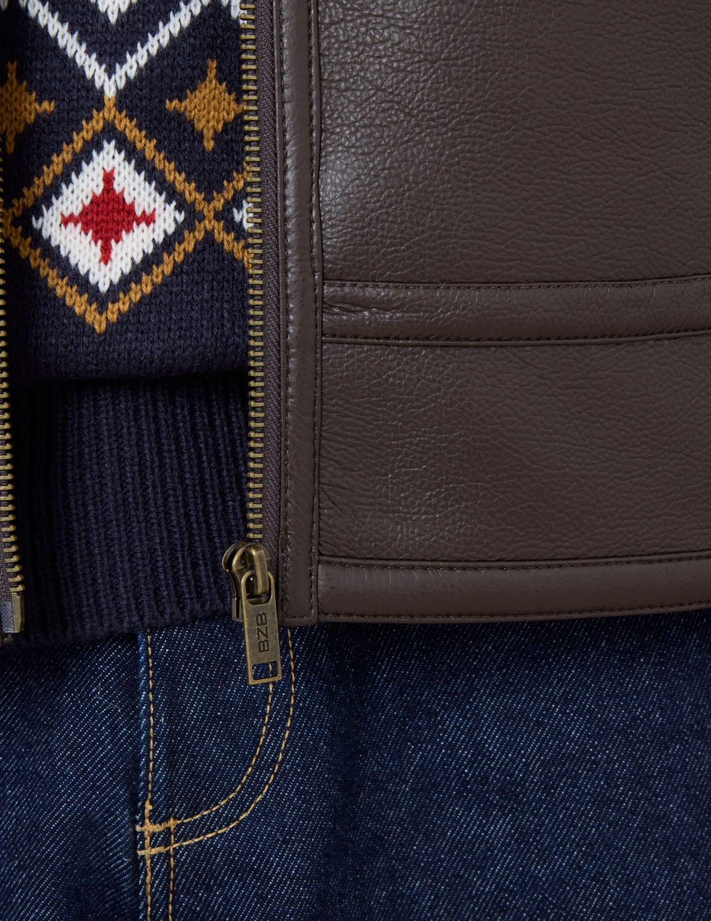 Blouson zippé col sherpa