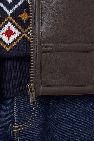Blouson zippé col sherpa