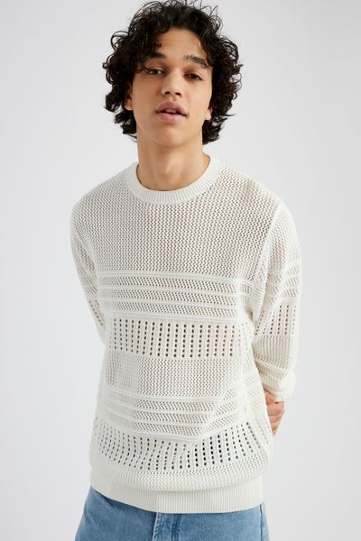 Pull col rond ajouré