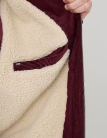 Blouson zippé velours col sherpa