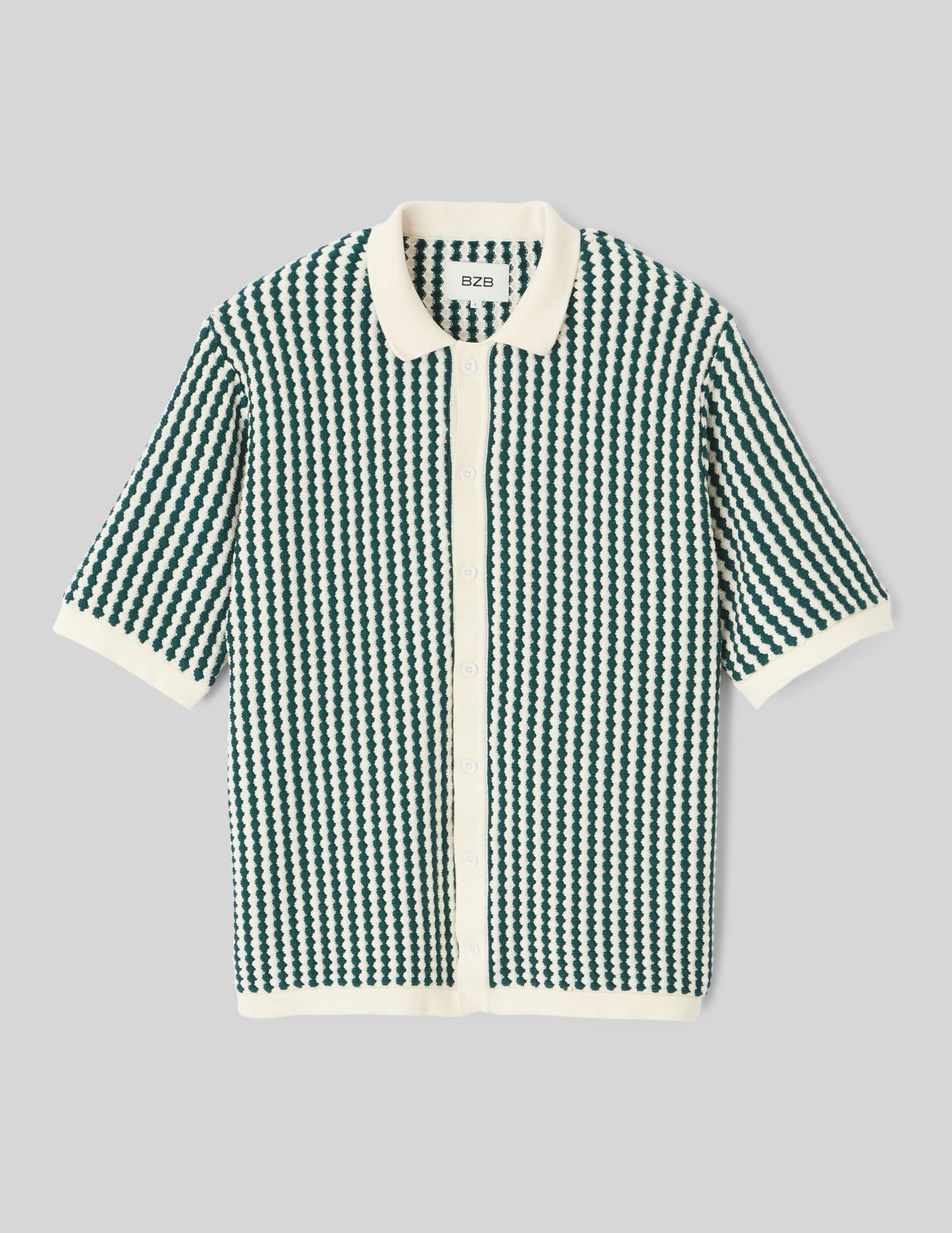 Chemise manches courtes rayée tricot