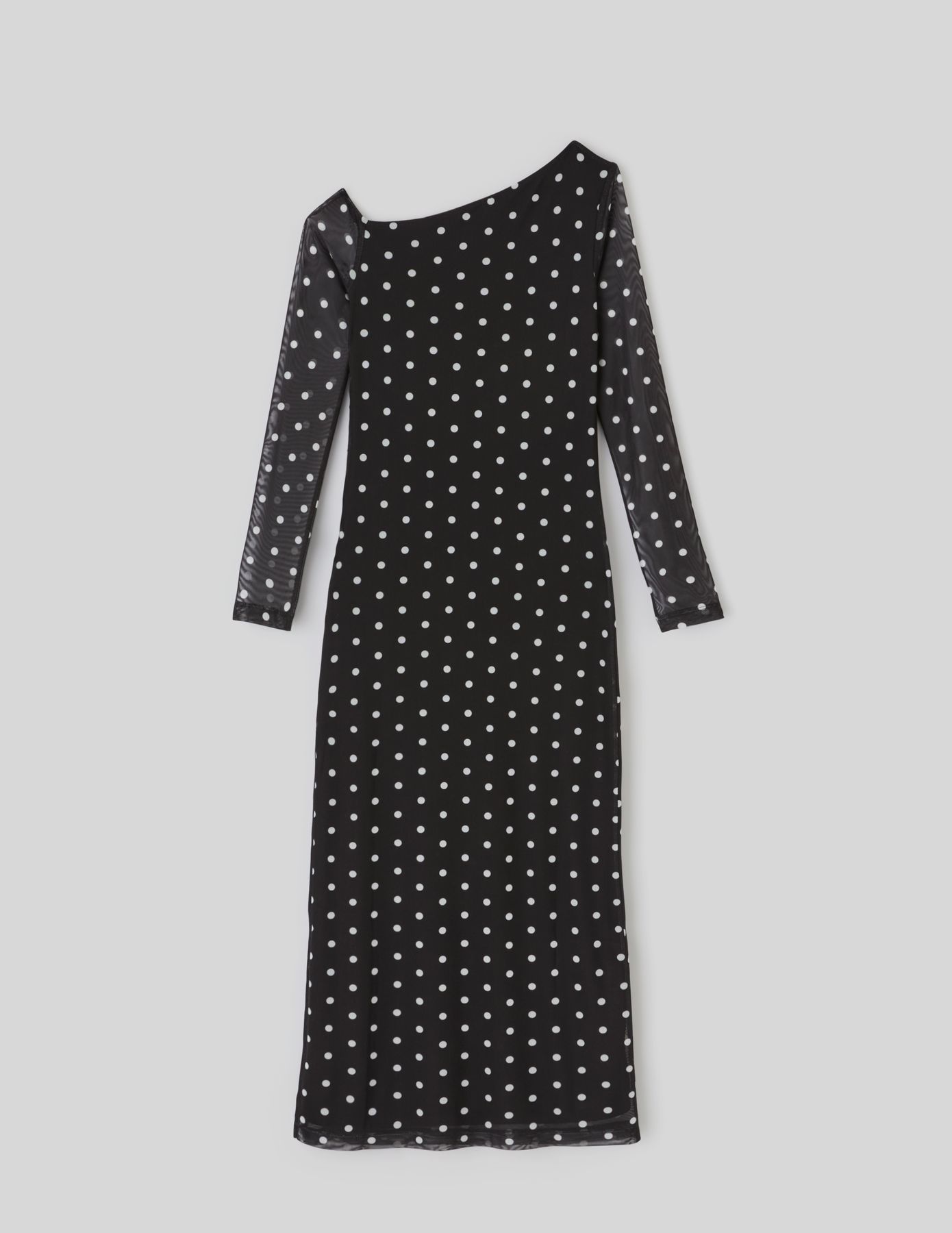 Robe longue imprim&eacute;e pois