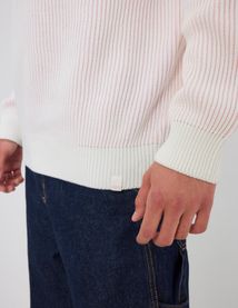 Pull côtelé bicolore