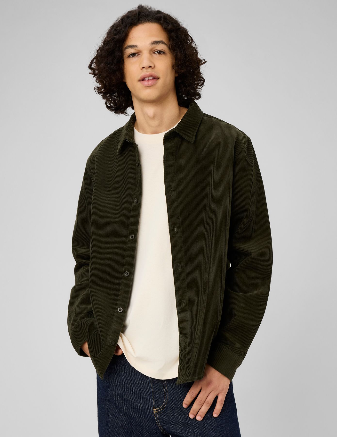 Chemise en velours c&ocirc;tel&eacute;