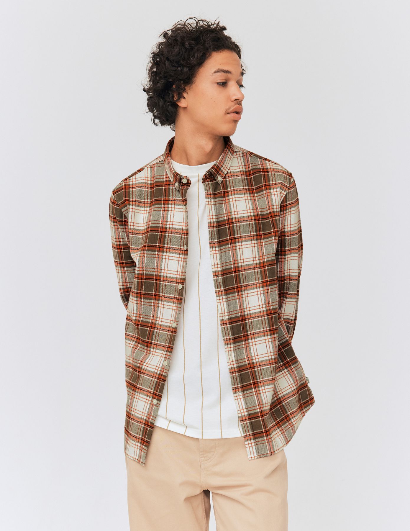 Chemise droite à carreaux