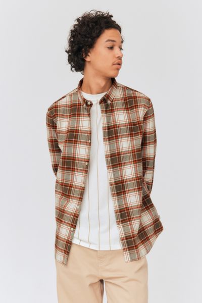 Chemise droite à carreaux