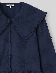 Chemise maxi col broderie 3D