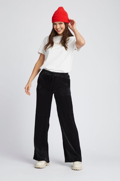 Pantalon satin plissé