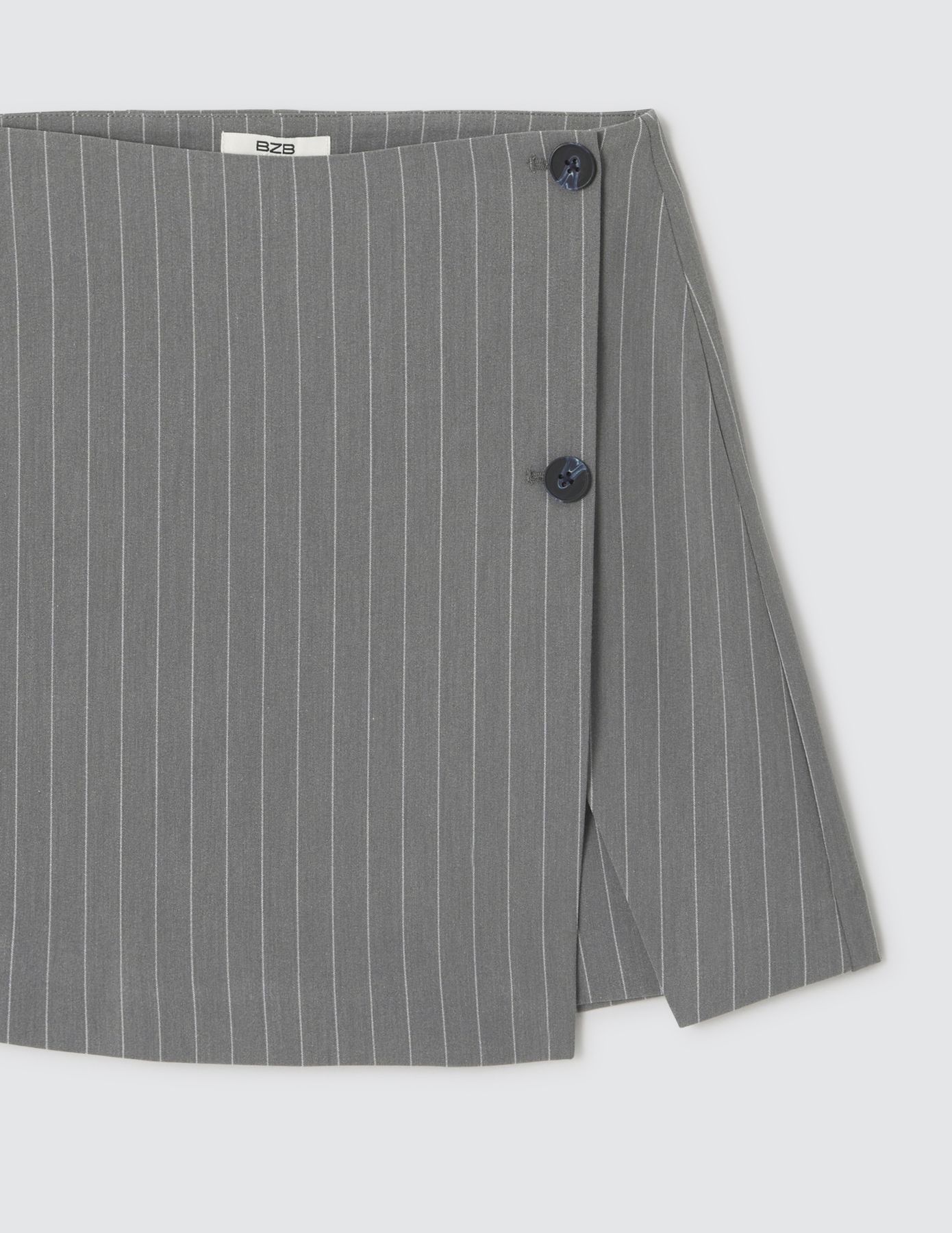 Jupe short portefeuille rayée