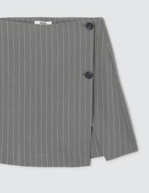 Jupe short portefeuille rayée