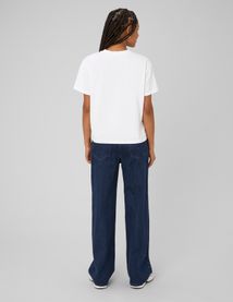 Jean straight &agrave; strass