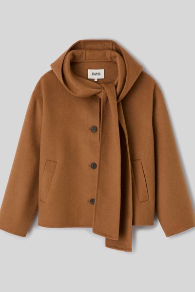 Manteau &agrave; col &eacute;charpe