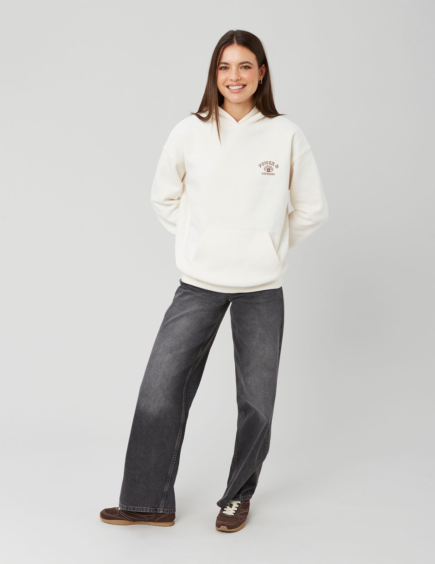 Sweat col capuche imprimé devant / dos