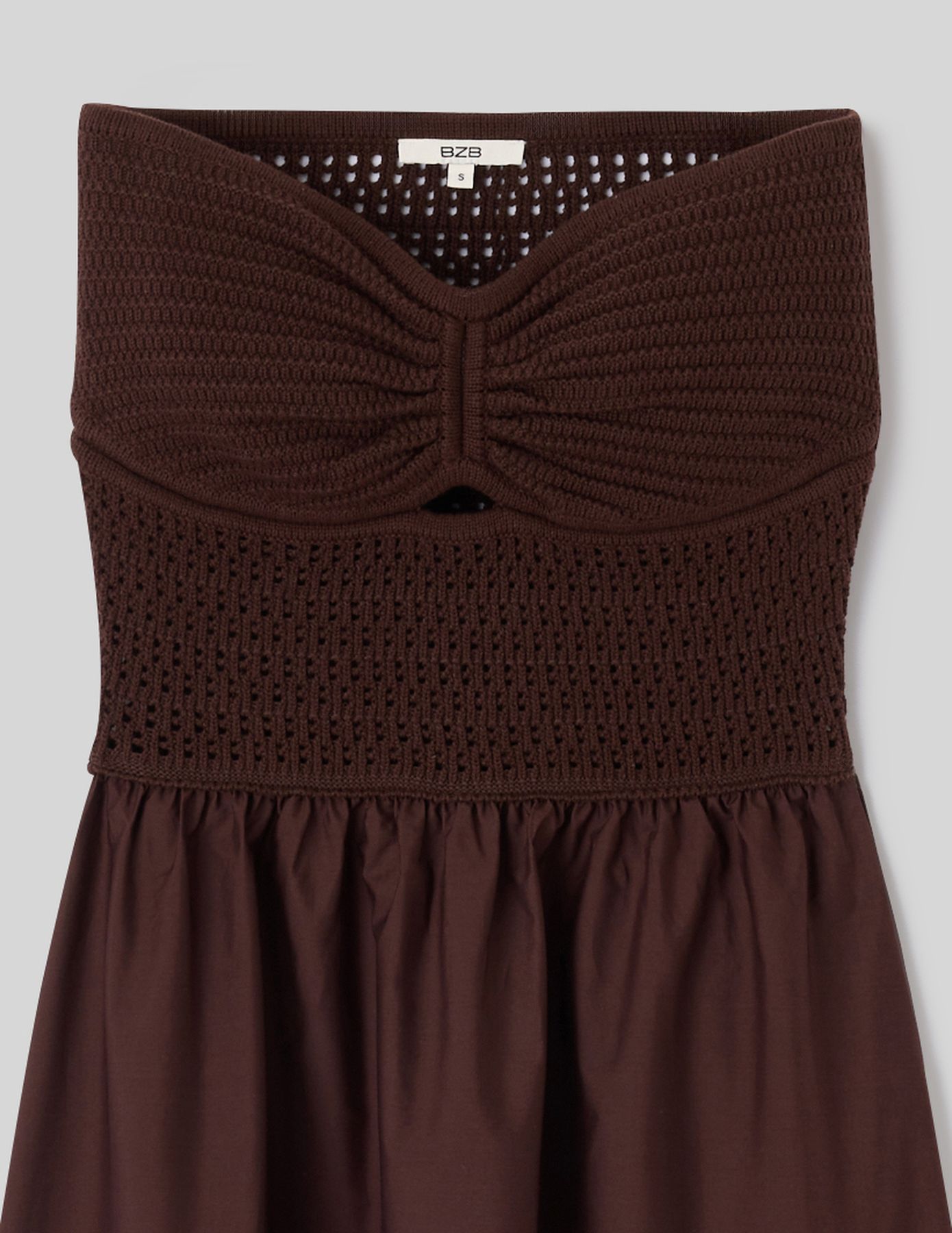 Robe bustier bi-mati&egrave;re