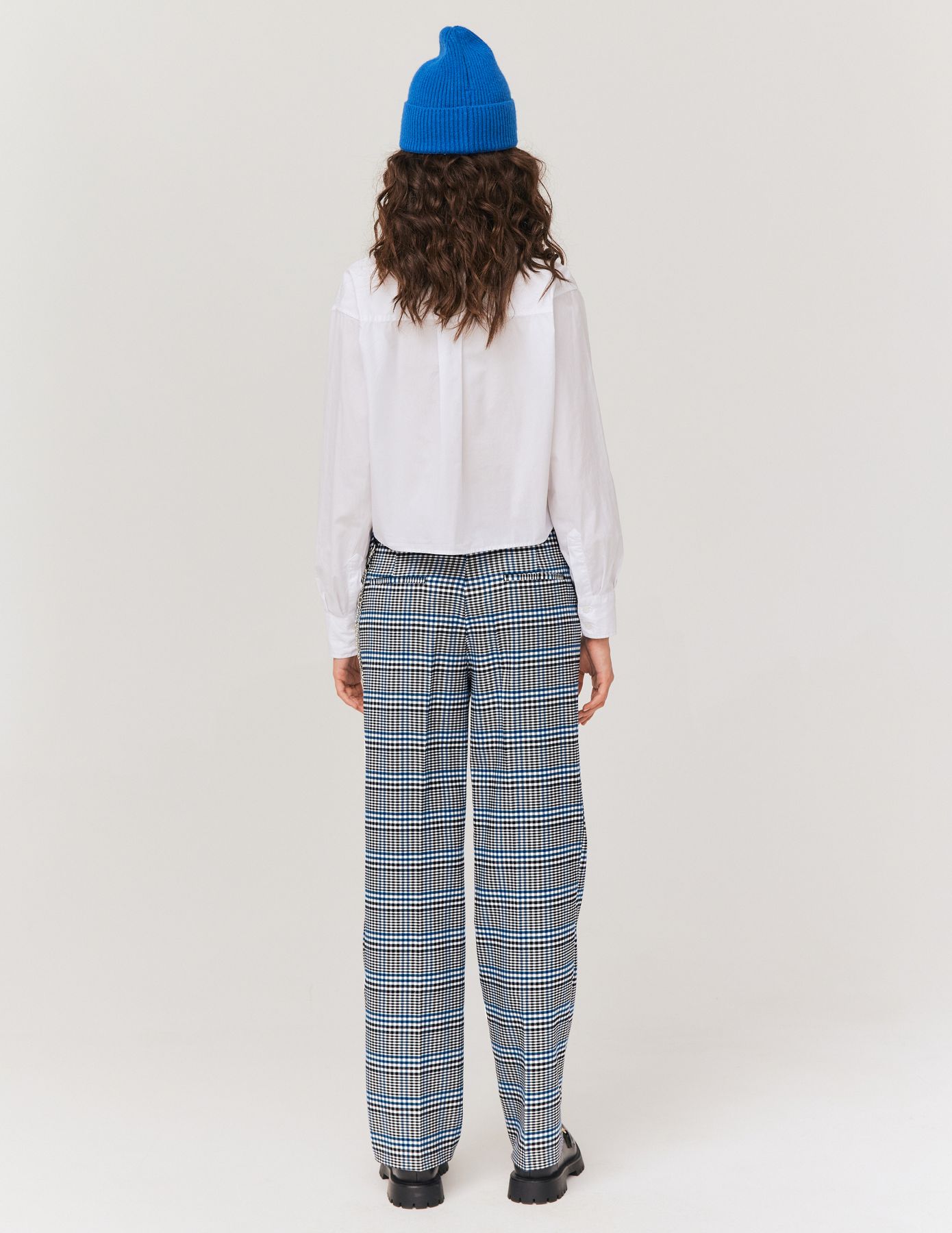 Pantalon carreaux avec chaine