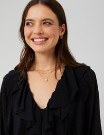 Blouse plumetis à volants