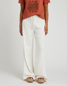 Pantalon fluide détail broderie