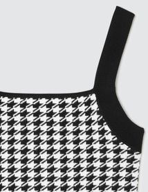 Débardeur tricot motif pied-de-poule