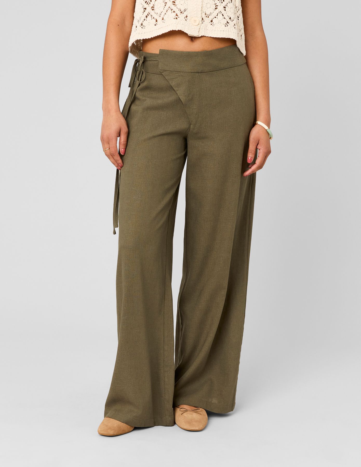 Pantalon fluide pan asym&eacute;trique
