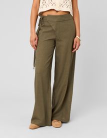 Pantalon fluide pan asym&eacute;trique