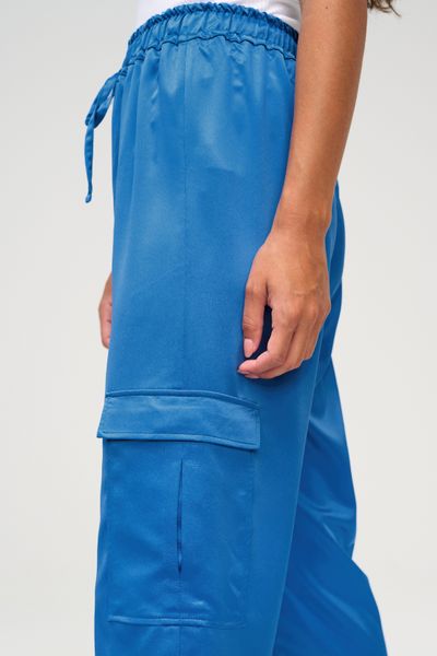 Pantalon cargo en satin