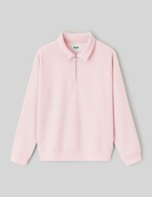 Sweat col polo zippé