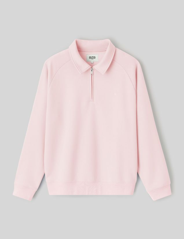 Sweat col polo zipp&eacute;