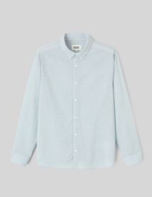 Chemise &agrave; carreaux seersucker