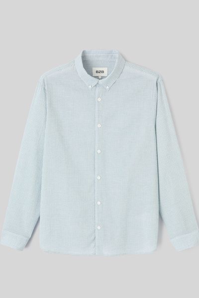 Chemise &agrave; carreaux seersucker