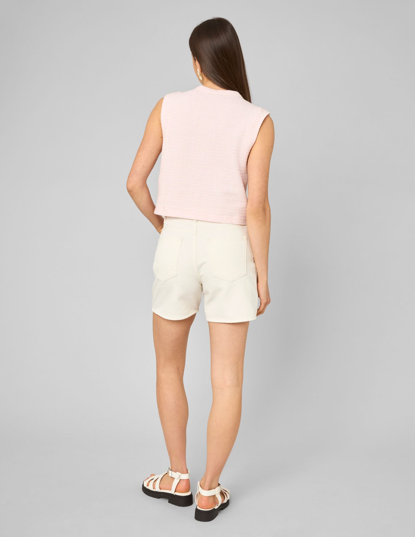 Top sans manches en tweed