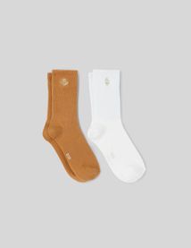 Lot de 2 paires de chaussettes brodées