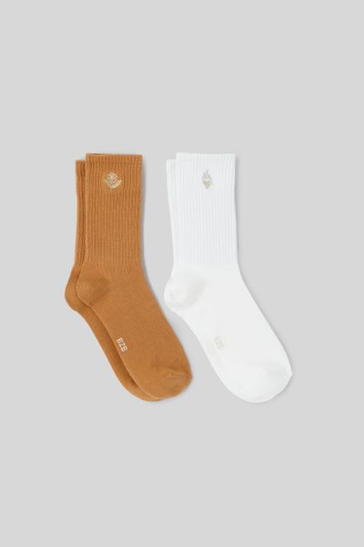 Lot de 2 paires de chaussettes brodées