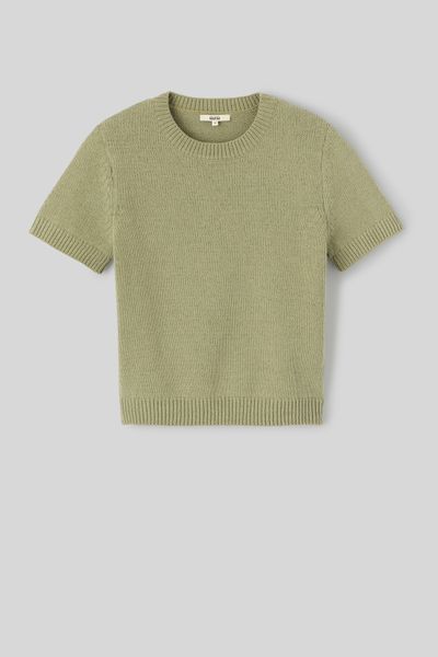 Pull col rond manches courtes