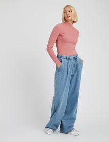 T-shirt col montant uni